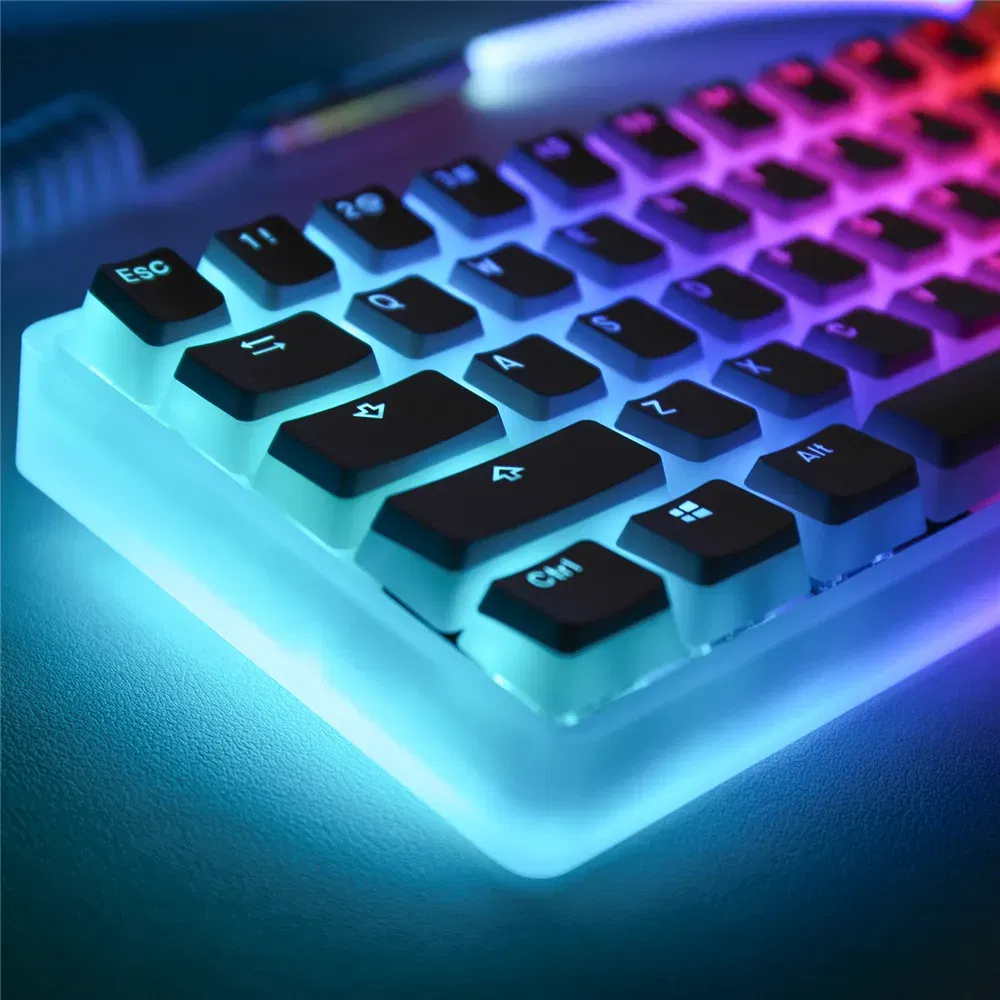 Color: GRAY - 104 Keys Pudding Theme Keycap OEM Profile ABS PBT Double Shot Keycap For Mx Switch Mechanical Keyboard RGB Backlit Key Caps