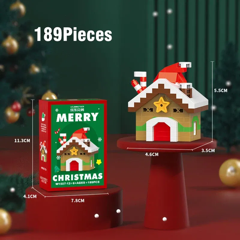 Color: plum - Santa Claus Building Blocks Christmas Bricks Gift Kids Toy Home Decoration Micro Particle Bricks Diy Assembly Games Xmas Gift