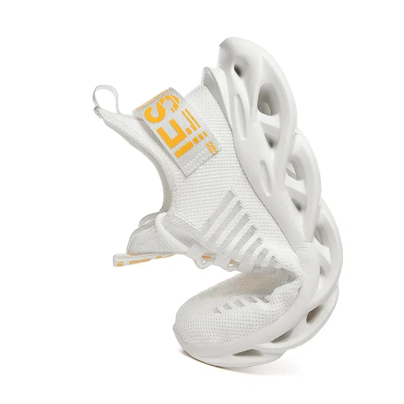 Color: Beige, Shoe Size: 36 - Men Casual Shoes 2023 Summer New Breathable Versatile Lightweight Running Shockproof Men Sports Shoes Thick Sole Walking Gym