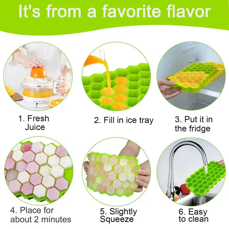 Color: green, Size: S - 4/2/1PCS Silicone Ice Cube Mold 148 Cube Large-capacity Ice Trays Food Grade Ice Maker BPA Free Reusable Ice Maker with Lids