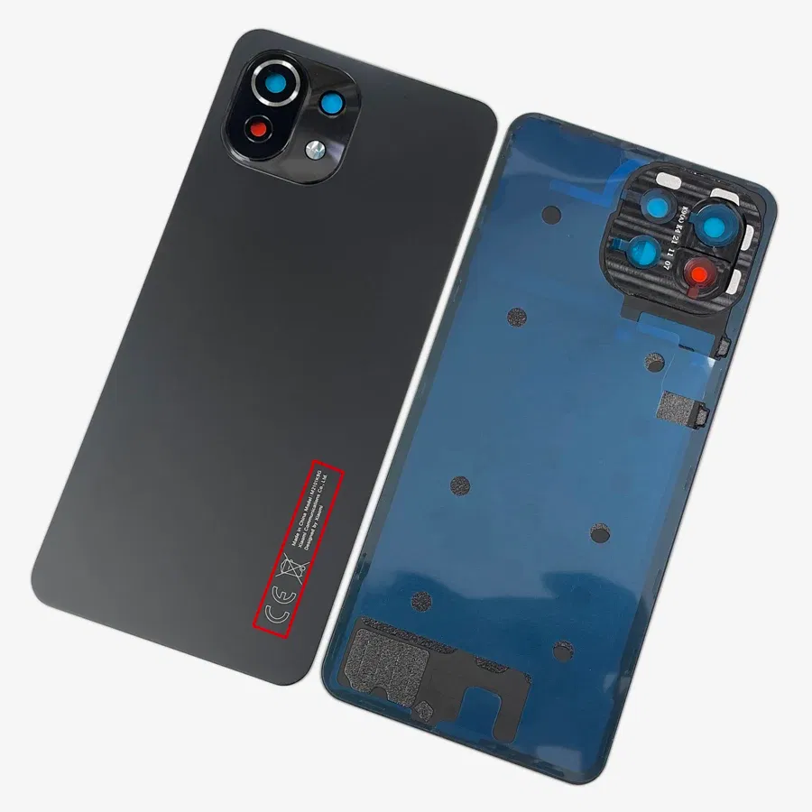 Color: Dark blue - A+++ Back Cover For Xiaomi Mi 11 Lite Glass Battery Cover Housing Door Cases Mi11 Youth NE 5G With Camera Lens Replacement