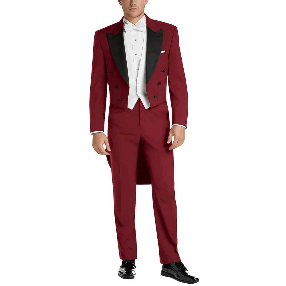 Color: black, Size: 5XL - Italy Style Aristocratic Men Suit Three Pieces(Jacket+Pants+Vest) Hot-selling High-quality Double Breasted Male Clothing