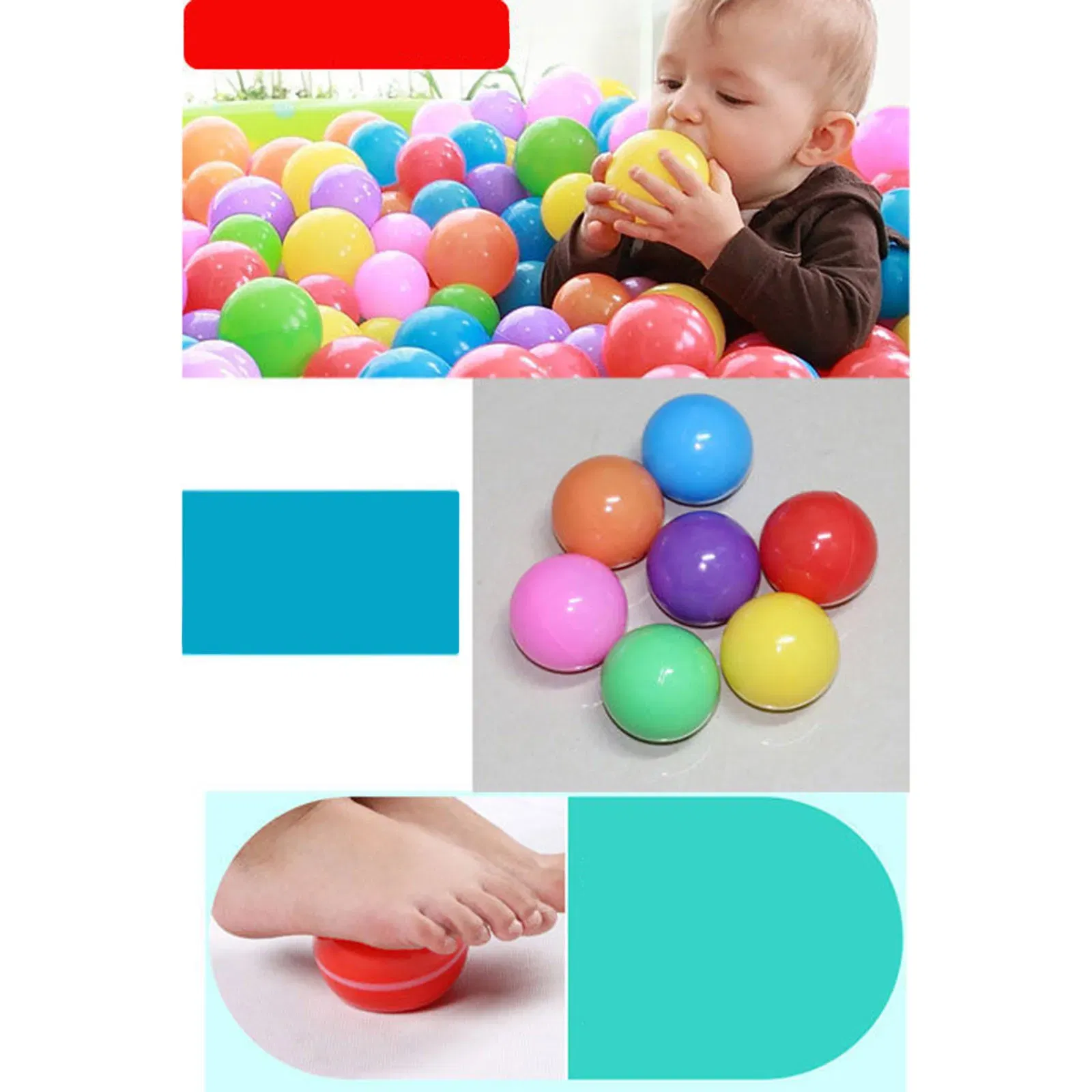 Color: WHITE - Outdoor Sport Ball Eco-Friendly Water Pool Ocean Wave Ball 50/100pcs 5.5cm Stress Air Ball Funny Toys for Children Kid Ballenbak