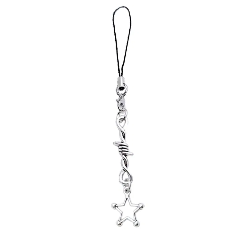 Color: Ivory - Goth Y2K Phone Charm Pendant Kawaii-Key Chain For Bag Cute Accessory Women Guitar Strap Lanyard Beaded Keychain Pendant