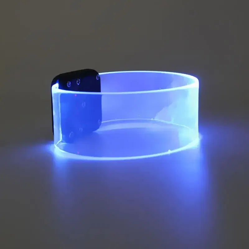 Color: Olive, Size: L, Ships From: CHINA - LED Light Bracelet Silicone Sound Controlled Led Light-emitting Bracelet Light Band Entertainment Party Wristband Halloween Belt