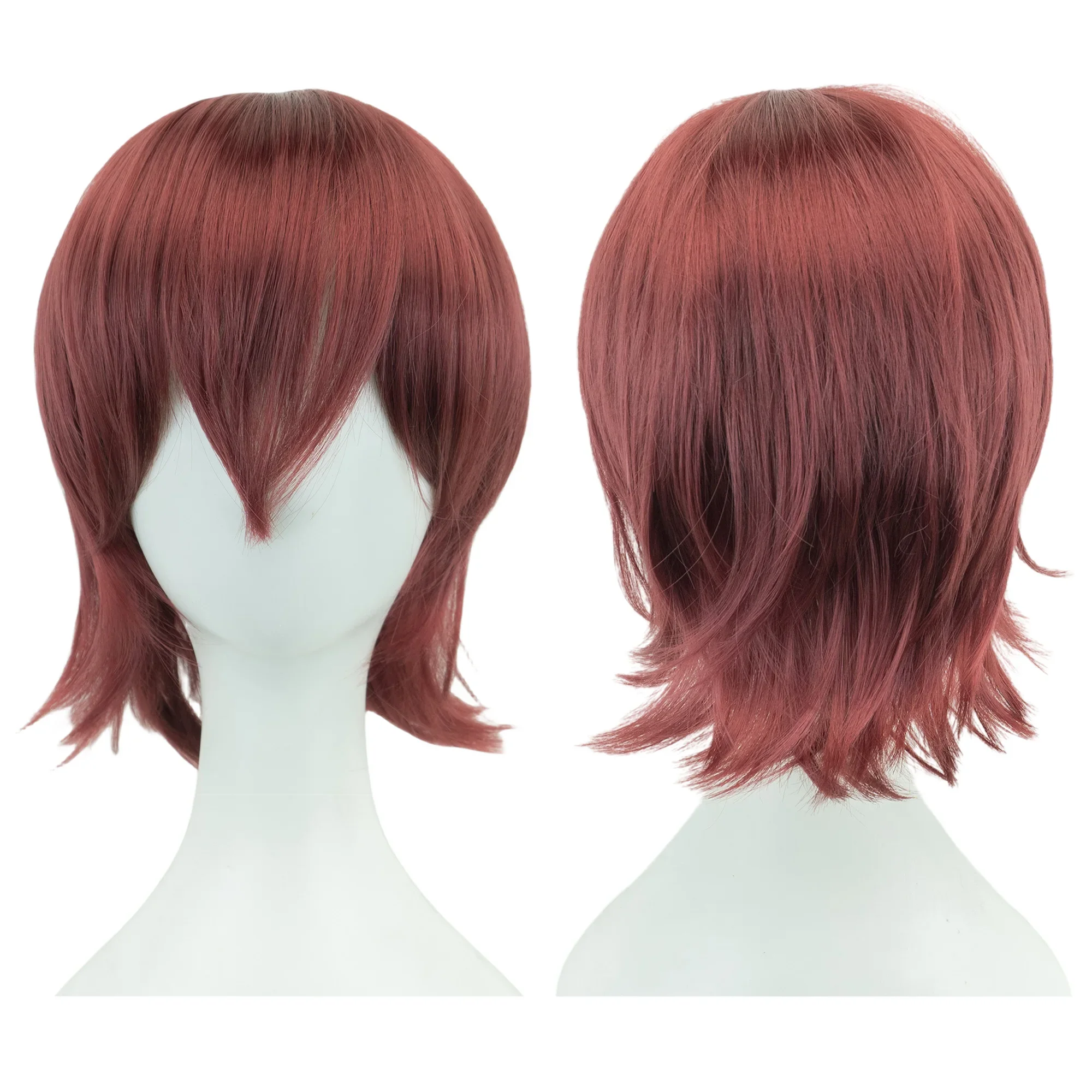 Color: #1, Stretched Length: 12INCHES - Synthetic Hair Unisex Short Cosplay Hair Party BOB Wigs with Bangs Pink Black Purple Halloween Costume Lolita Wig