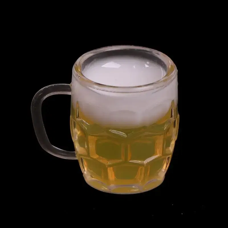 Color: WHITE - 2/4/5/10pcs Miniature Resin beer cups Red Wine bottles Model Kitchen Furniture Accessory dinnerware Dollhouse Summer Must