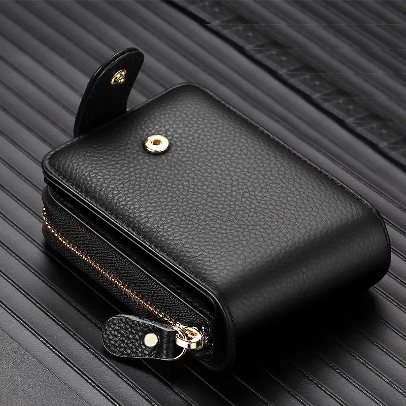 Color: Navy Blue, Ships From: CHINA - Genuine Leather Driver's License ID Card Holder Wallet Male and Female Credit Card Bag Large Capacity Card Case ID Bag