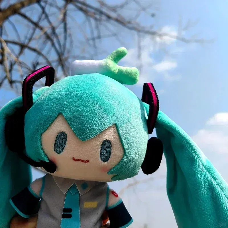 Color: WHITE - 15cm Hatsune Miku Kawaii Q Version Figure Plush Doll Anime Peripheral Plush Stuffed Toy Collection Model Ornament Toys Gifts