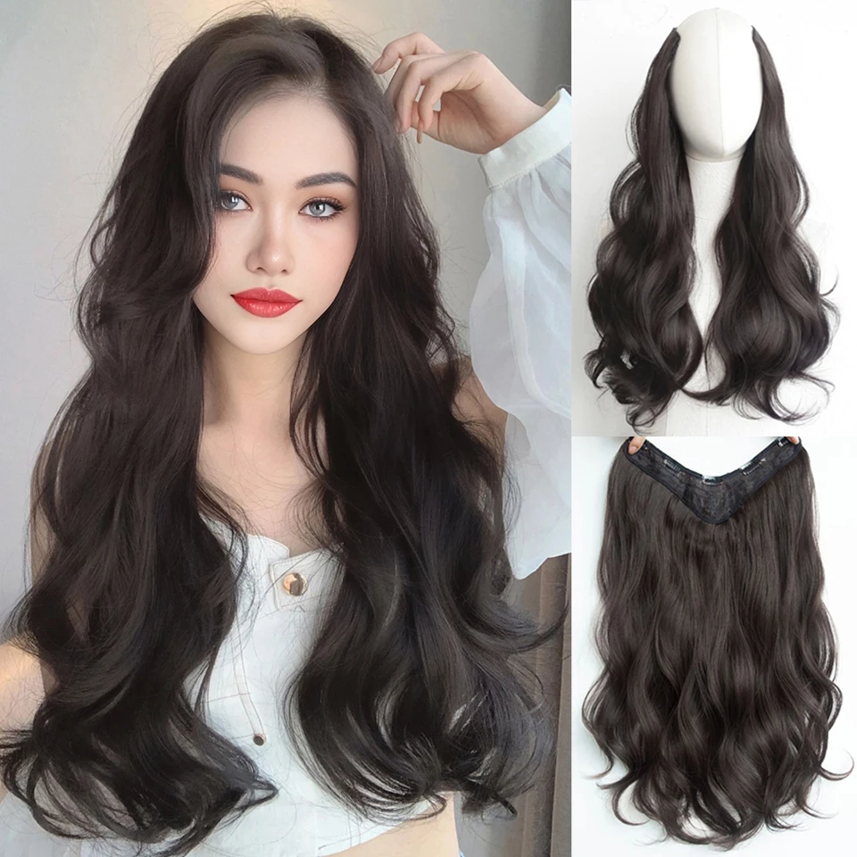 Color: P18/22 - AOSI Part Synthetic Clip In Hair Extension Long Thick Curly Natural Blonde Flase Hair Hairpieces For Women Heat Resistant