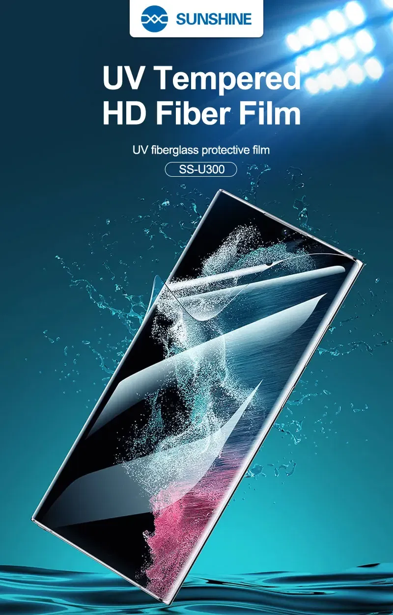 Color: Green, Purple, Number of Pieces: 32Pcs - SUNSHINE 25PCS SS-U200 SS-U300 UV Fiberglass Protective Film HD Fiber Glass Protective Film Diamond Level Explosion-proof
