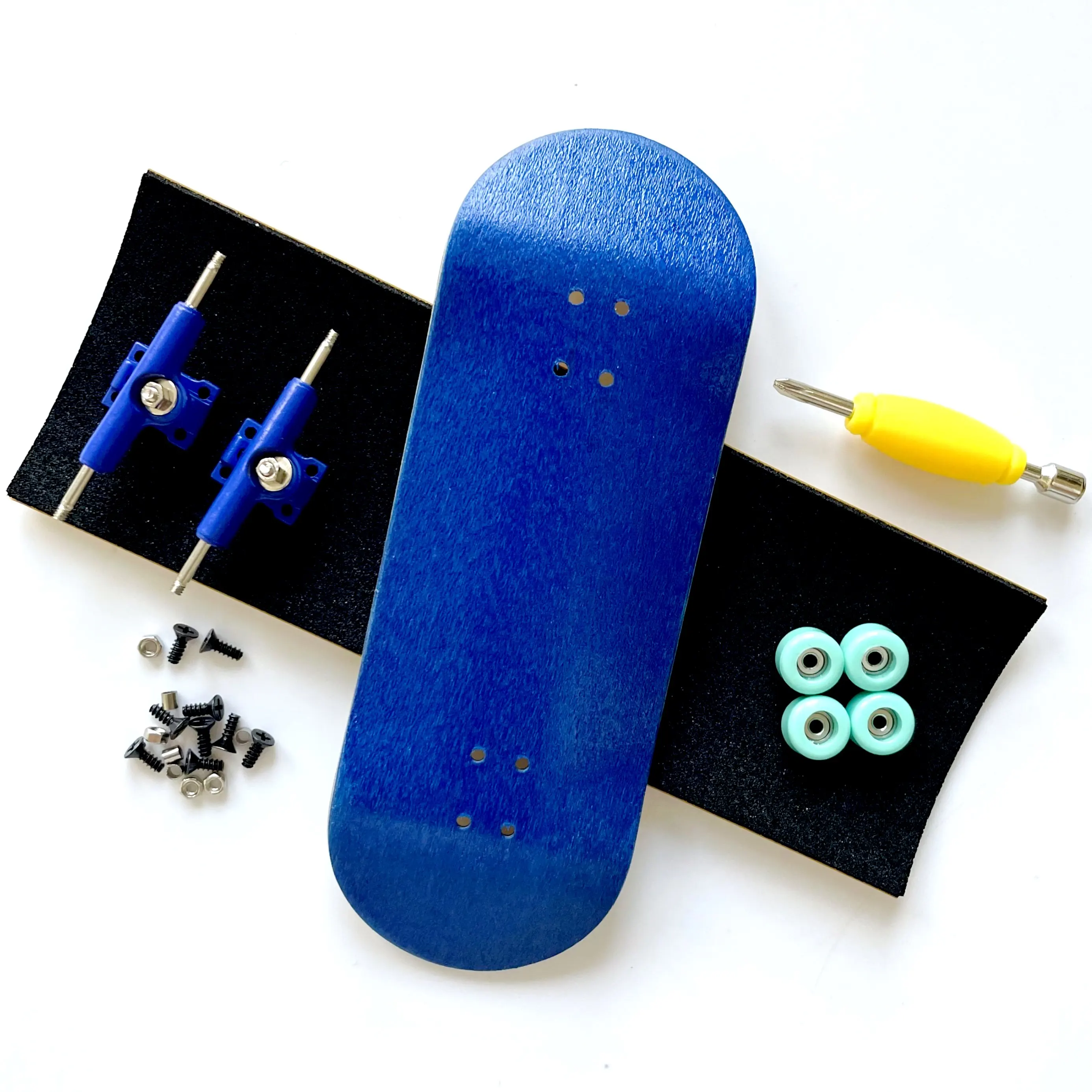 Color: Silver - 34mm Fingerboard Set with Double Axle Trucks Bearing Wheels