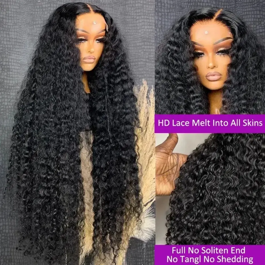 Color: #1B, Ships From: CHINA, Stretched Length: 26inches, Density: 150% - 13x4 13x6 Deep Wave HD Lace Front Wigs for Women Pre Plucked Brazilian 4x4 Lace Closure Human Hair Wig Curly Lace Frontal Wigs