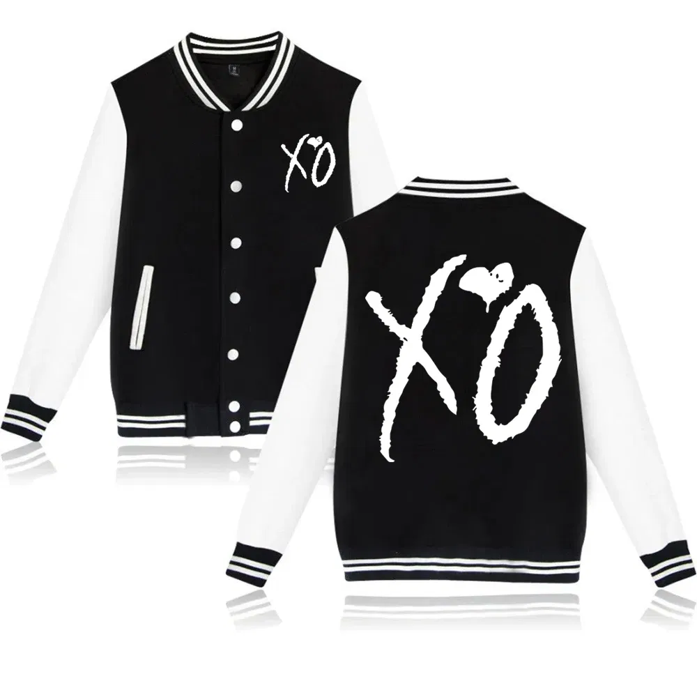 Color: Pink, Size: M - The Weeknd XO Jacket Hoodie The Weeknd The Host Music Sweatshirt Long Sleeve Baseball Uniform Clothes Unisex