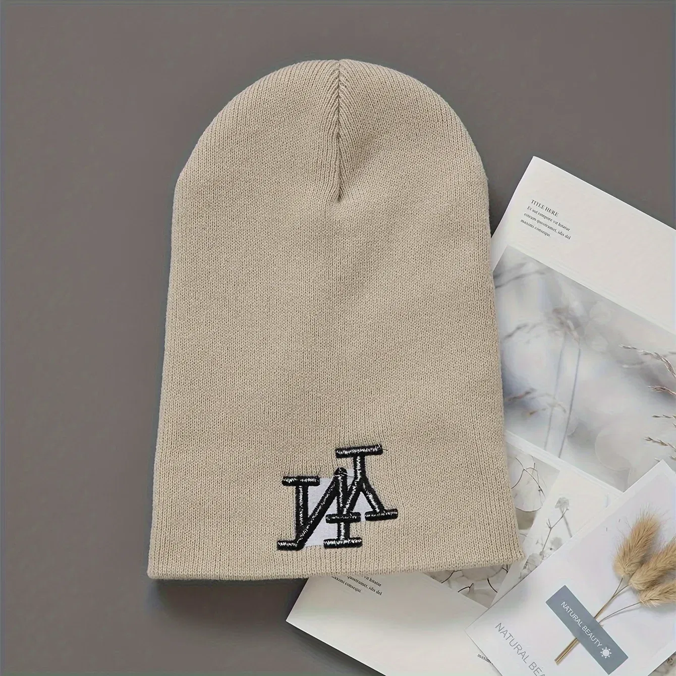 Color: Onion Green - 1/2/3pcs Unisex Winter Beanie Hats, Solid Color Knitted Warm Outdoor Caps with Embroidered NY Logo, Hand Washable, Black