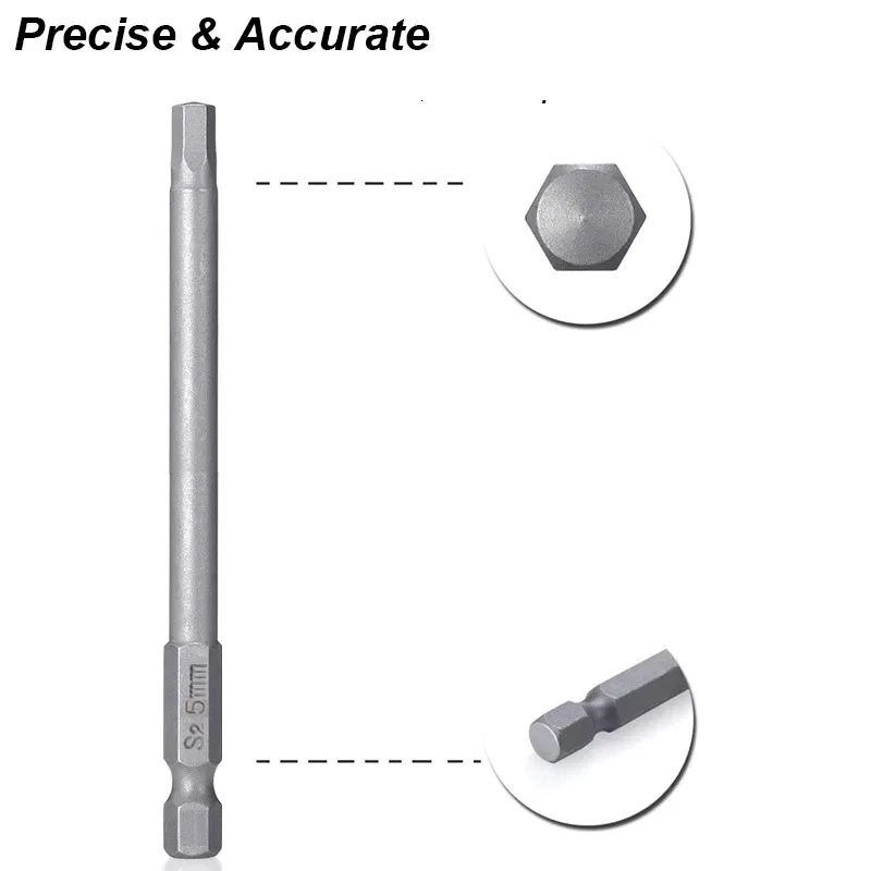 Color: GRAY - Hex Allen Wrench Bit Set Metric Imperial SAE Screwdriver Electric Power Drill Adapter Driver Key Socket Security Magnetic Tip