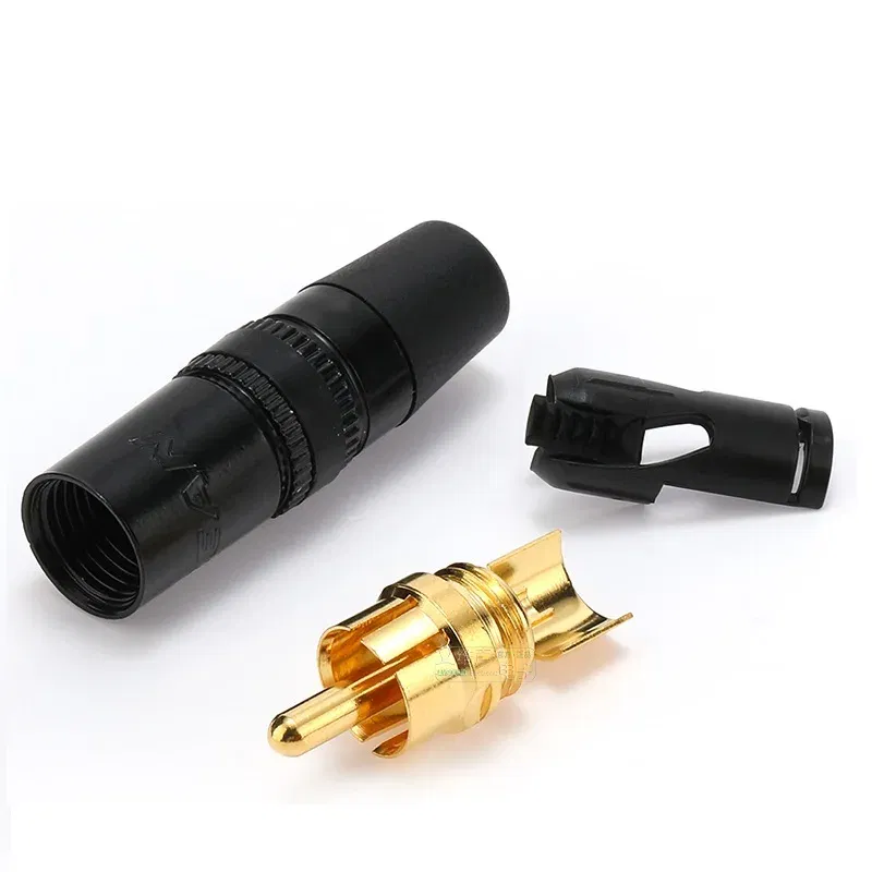 Color: Silver - 1pcs REAN RCA audio AV video plug gold-plated large tail diameter NYS366-BG fever HIFI DVD