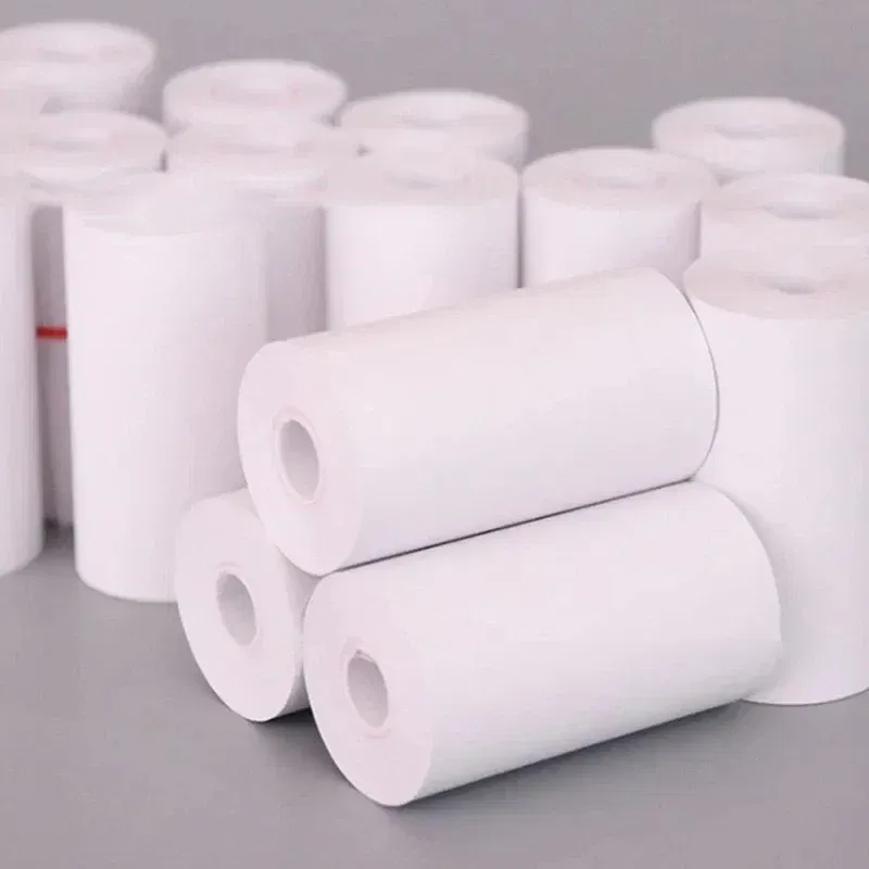 Color: Black - Printer Paper Thermal Paper 58mm Mini Photo Rolls 57*25MM White Color Gift DIY Sticker Label Receipt Bill Self-adhesive Paper