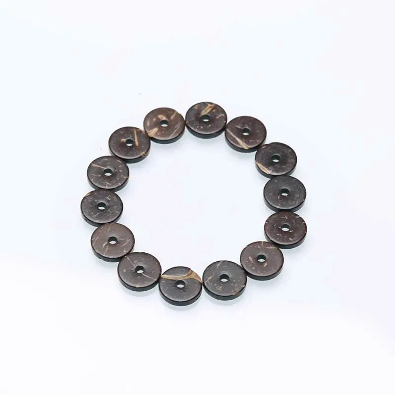 Size: 12mm - Polished coconut shell round brown coconut shell for DIY jewelry making bracelets 100 beads septa beads
