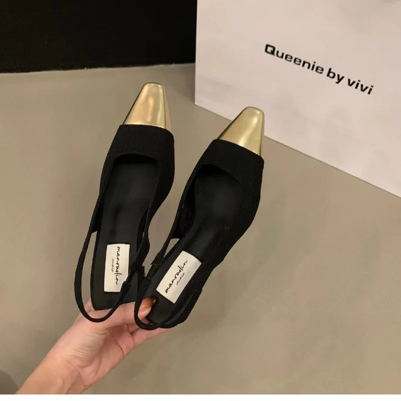 Color: black, Shoe Size: 37 - Fashion Women's Shoes Women's Dress Shoes Mid Heel Wedding Sandals All Matching Pointed Princess Shoes