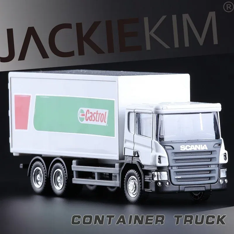 Color: Silver - Railed/Motor/Car/Bicycles Large Container Transport Truck Simulation Exquisite Diecast & Toy Vehicles RMZ city 1:64 Alloy Model