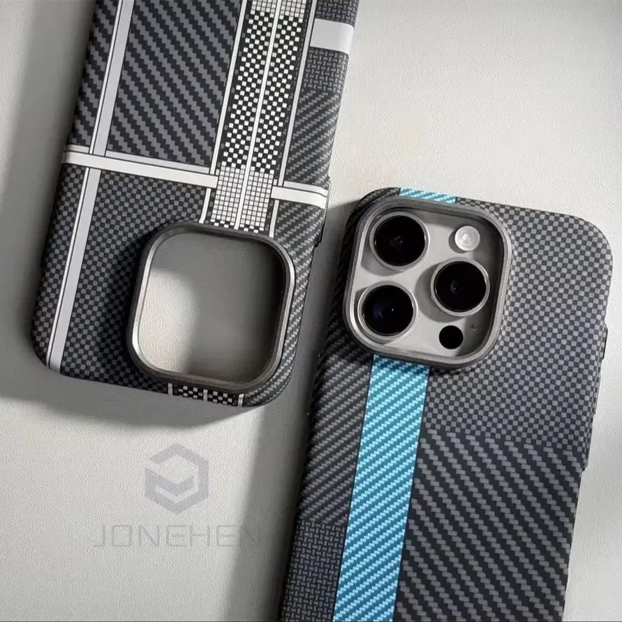 Color: black, Material: EVA - Luxury Alloy Lens Personalized Pixel 3D Relief Carbon Fibre Pattern Case For iPhone 13 14 15 16 Pro Max Slim Cover For Magsafe