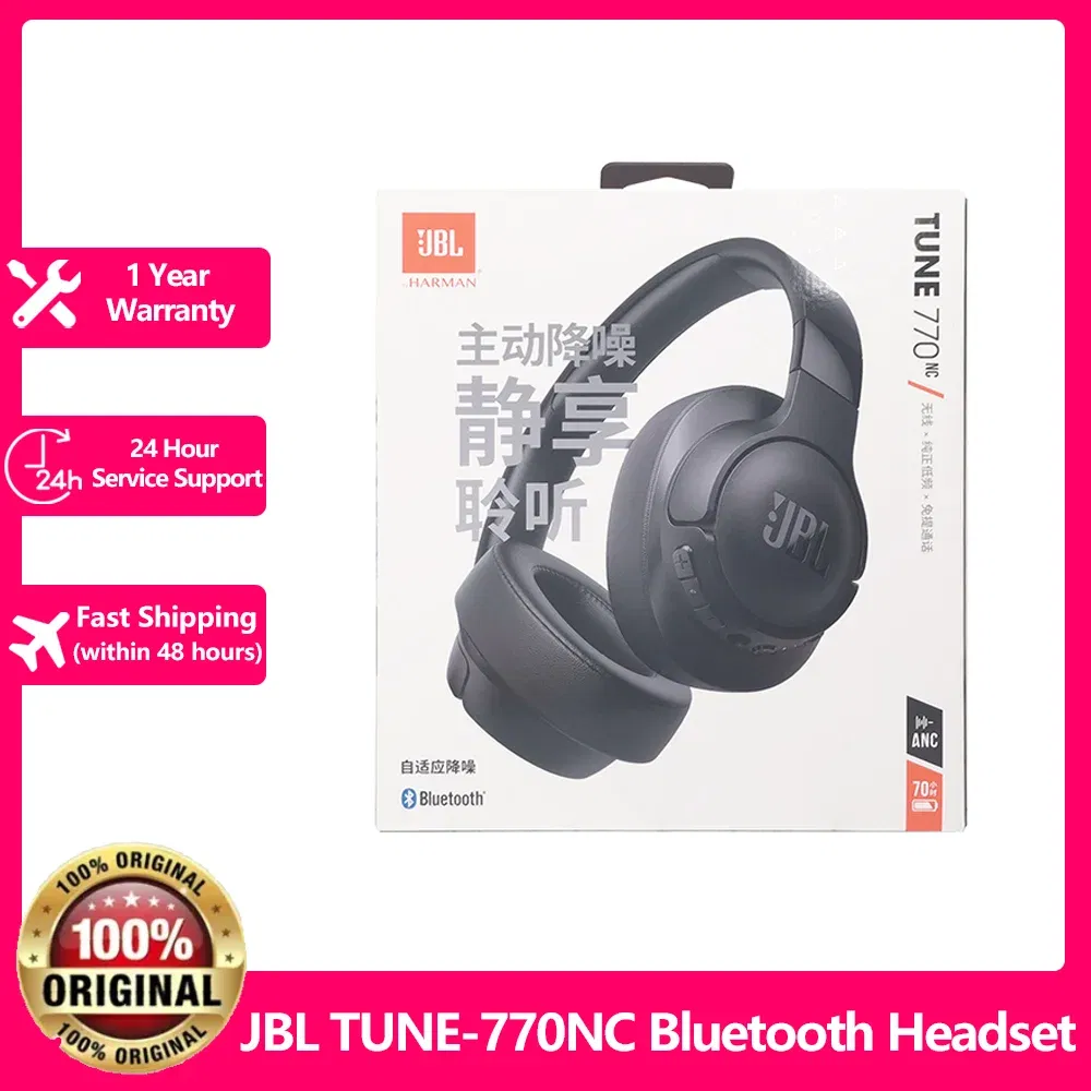 Color: black - 100%Original JBL TUNE 770NC Bluetooth Wireless Headset Noise Reduction Headphones 55 hours of battery life Bluetooth 5.0