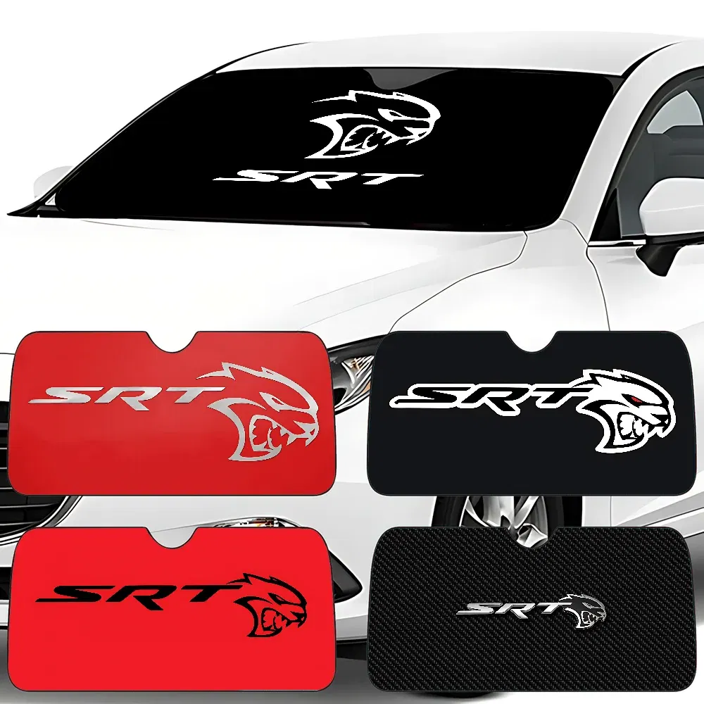 Color: Ivory - S-SRT D-Dodge Challenger Car Car SunShade Windscreen Front Window Visor 70x130cm Sun Visor Solar Protect Plaid Gift Novelty Car