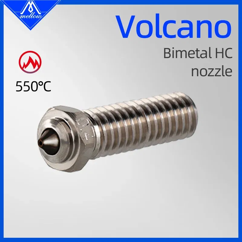 Size: 0.8mm - Mellow NF Volcano nozzle Bimetallic Copper&Hardened steel 3D printer parts DLC High Temperature Wear 3D Printer