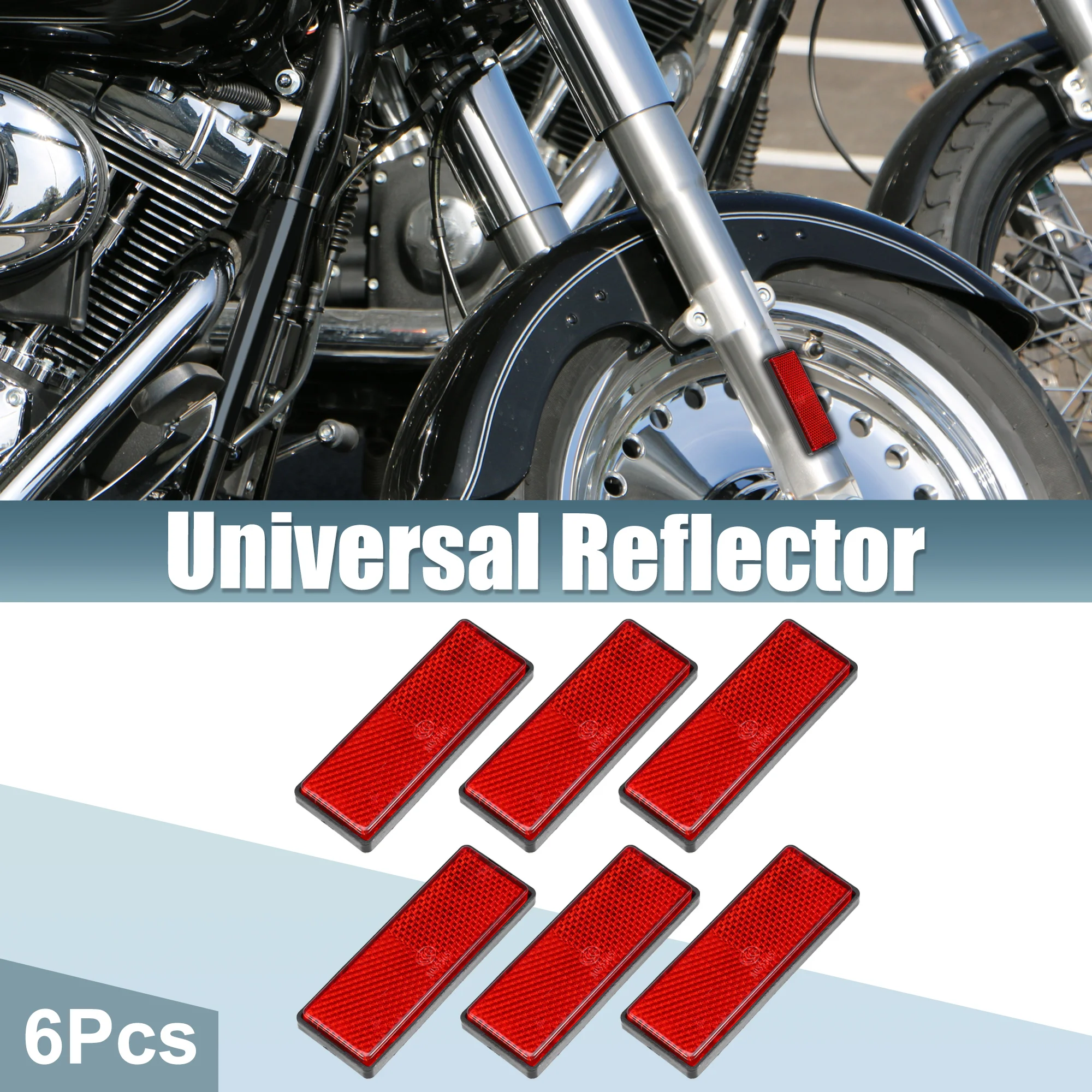 Color: Silver - UXCELL Rectangular Stick-on Safety Spoke Reflective Sticker Self Adhesive Reflector for Gate Posts Cars Trailer Motorcycle