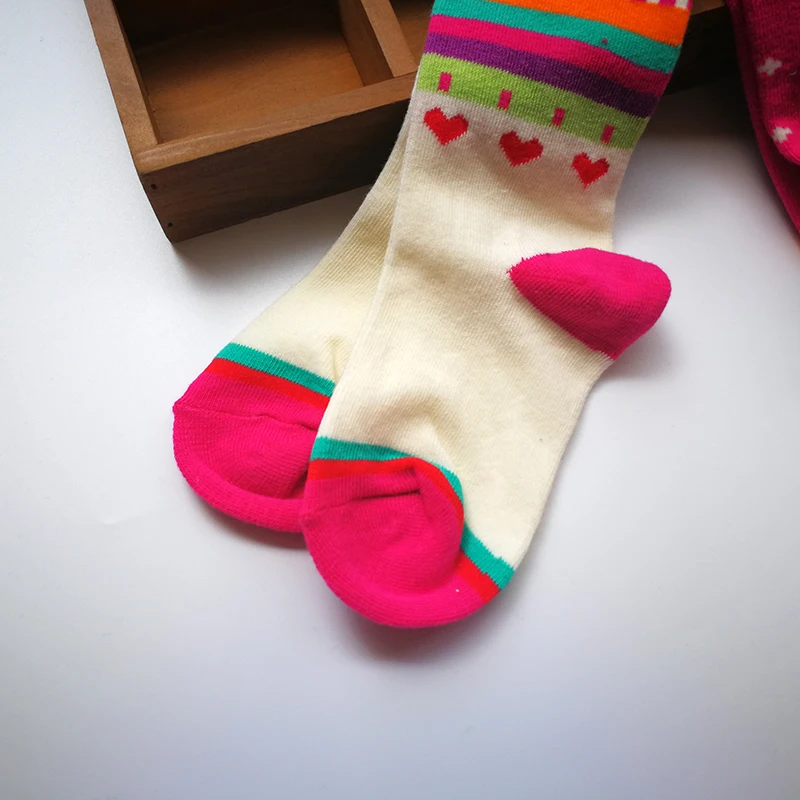 Color: Pink, Size: XL - 1 PCS Girls Striped Tights Kids Stockings Spring Autumn Baby Girl Clothes Love Patterns Toddler Tights for Girls Pantyhose
