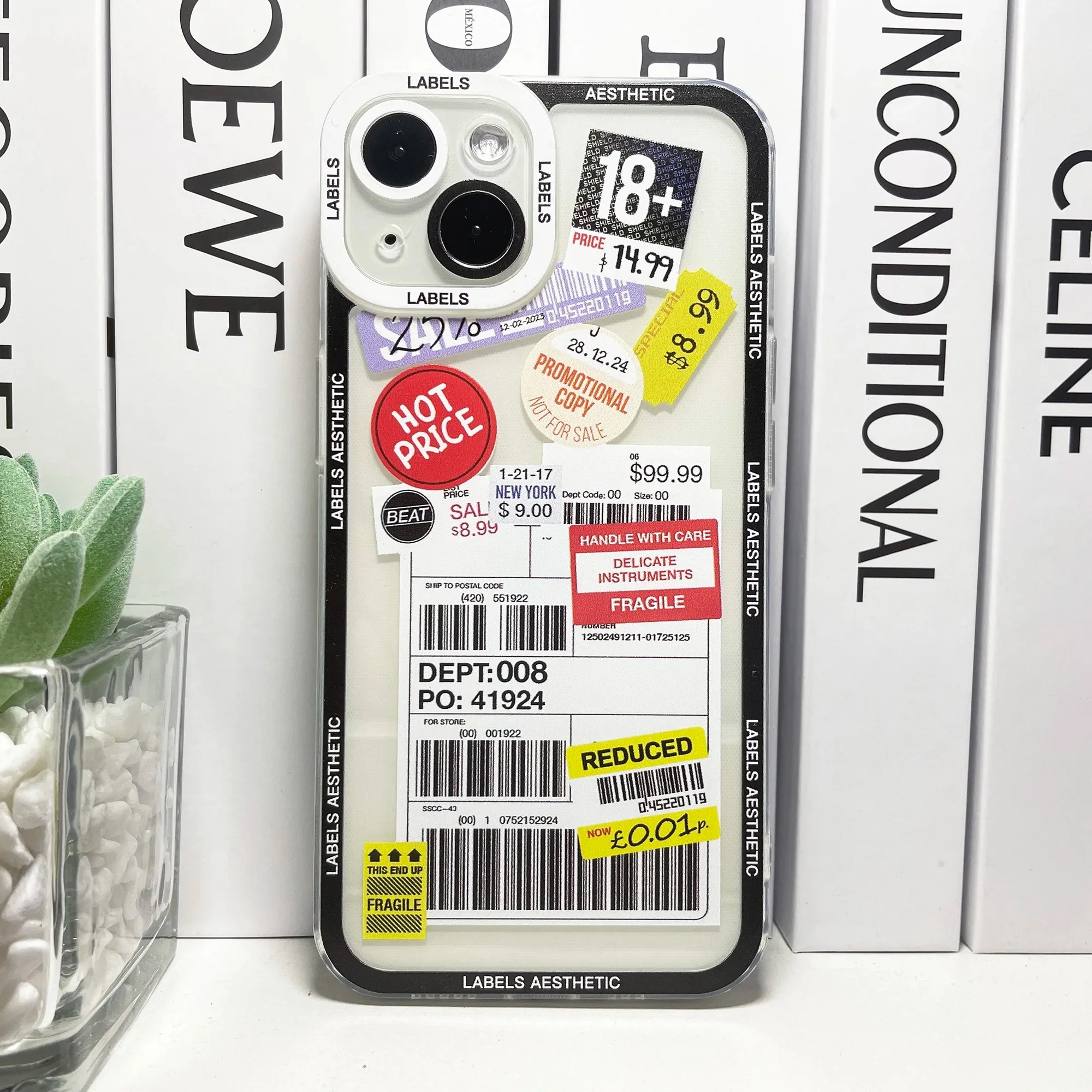 Color: Beige, Material: Cotton Fabric - Mix Labels Collage Stickers Aesthetic Phone Case For Samsung Galaxy S10 S20 S21 S22 S23 S24 FE Plus Ultra Note 20
