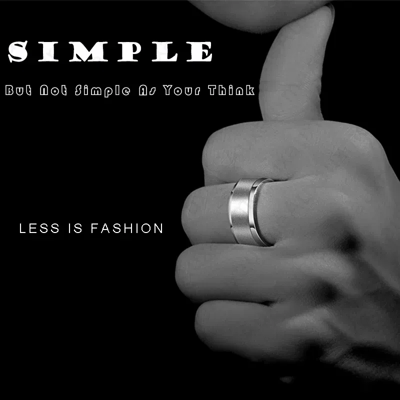Main Stone Color: Green, Ring Size: 10 - Auxauxme 8mm Black Titanium Stainless Men Ring Simple Wedding Bands Rings Gift For Male Jewelry Size 5-13 Drop shipping