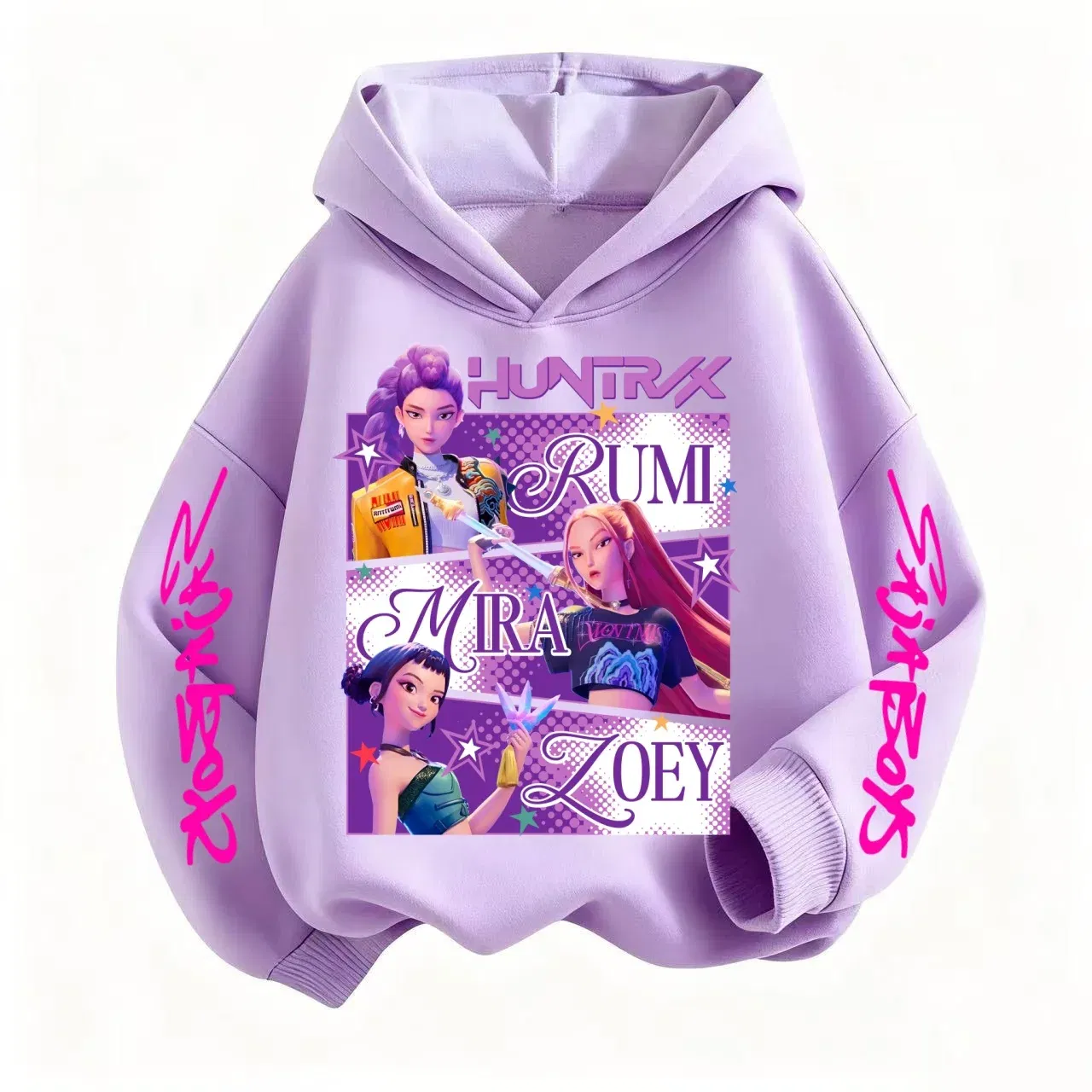 Color: Brown, Kid Size: 5 - Pure Cotton KPop Demon Hunters Mira Kids Hoodie Clothes Teen Boys Girls Clothing Fashion Clothes Spring Autumn Sweatshirt