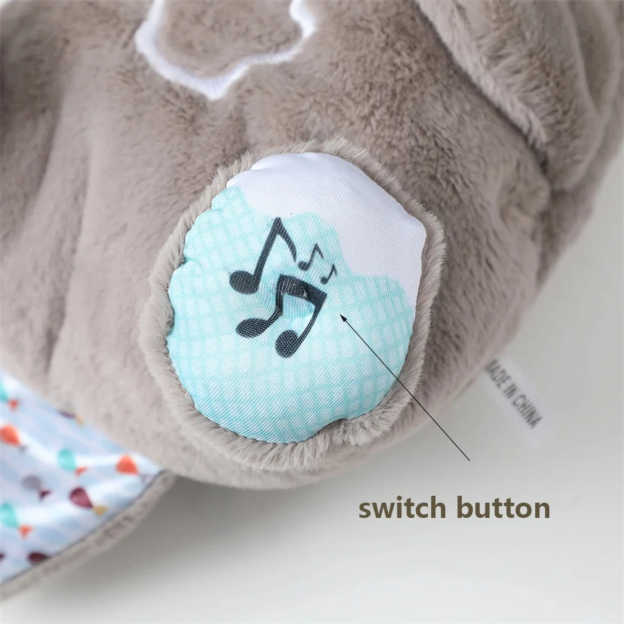 Color: GRAY - Breathing Bear Baby Soothing Otter Plush Doll Toy Baby Kids Soothing Music Baby Sleeping Companion Sound and Light Doll Toy Gift