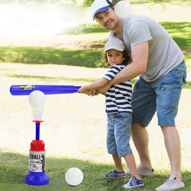 Color: Blue - Children Baseball Ball Toys Games for 3+Year,Adjustable Automatic Pitching Baseball Machine Toy Sets for Kids Outdoor Toys Gift