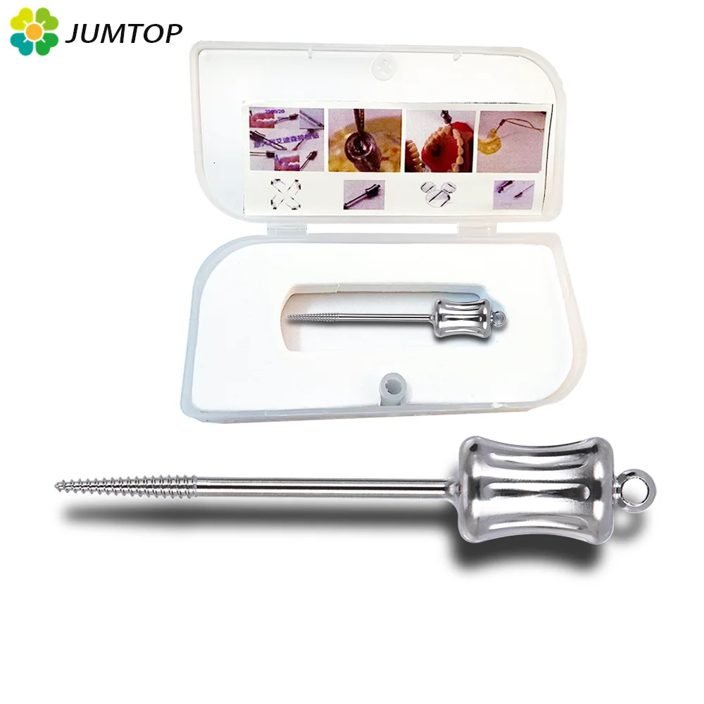 Color: Black - 1 PC Dental Broken Root Drill Remnant Extractor Apical Root Fragments Drill Stainless Steel Short 34.3mm Long 44.5mm Dentistry