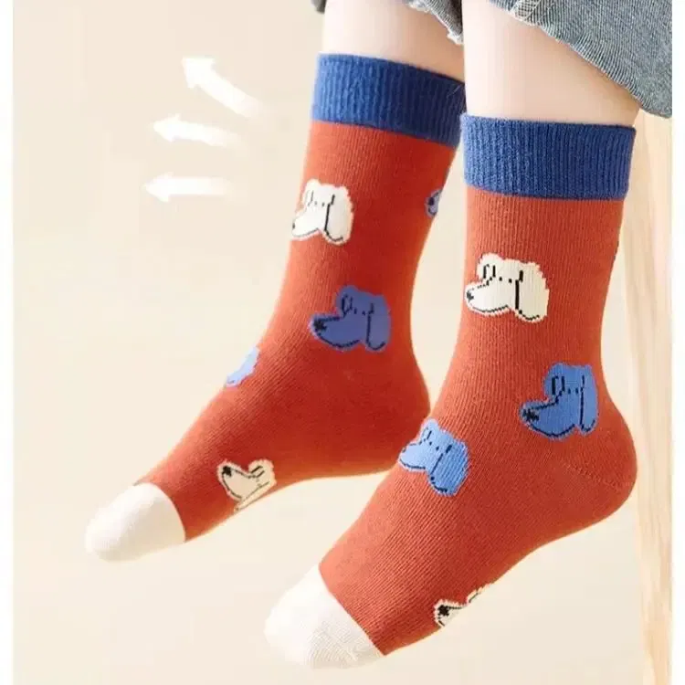 Color: black, Size: 7-9T - Autumn Children's Socks Little Big Boys Cotton Socks Baby Cartoon Pattern Medium Sock 5 Pairs/bag