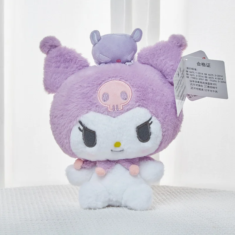 Color: Red - 20-25cm Genuine Sanrio characters My Melody Kuromi Cinnamoroll Kt Cat Plush Toy Anime Stuffed Animals Christmas Birthday Gifts