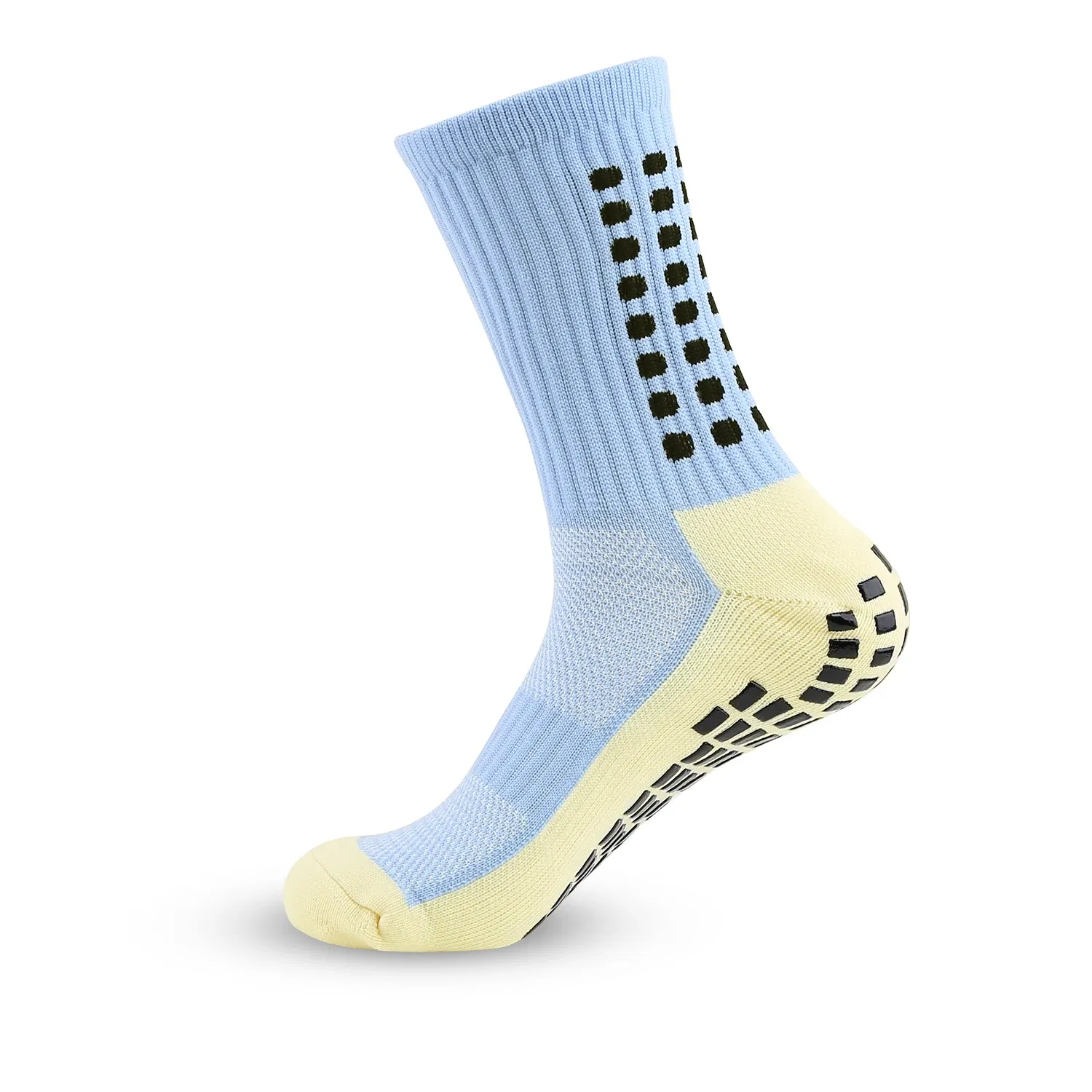 Color: Ivory - Anti-slip Soccer Women Men Outdoor Sport Grip Football Yoga Socks