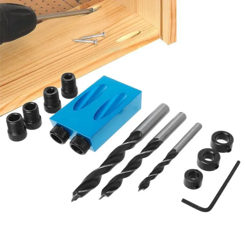Color: green, Ships From: CHINA - ZK30 15 Degree Oblique Hole Locator Angle Drilling Locator Aluminium Woodworking Drill Bits Jig Clamp Kit Guide Wood Hand Tools