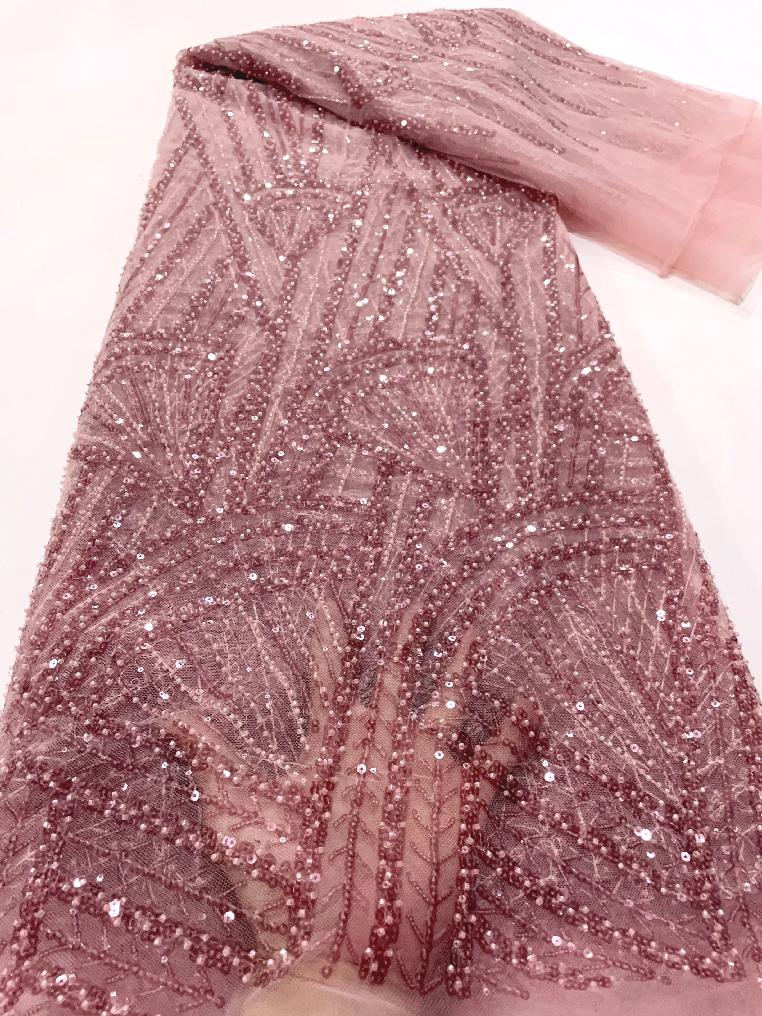 Color: Blue, Width: 120cm, Length: 5 yards - African Lace Fabric 5 Yards Latest Nigerian Laces Fabric High Quality Embroidered Net Fabric Mesh Lace 2024 French Sequins Lace