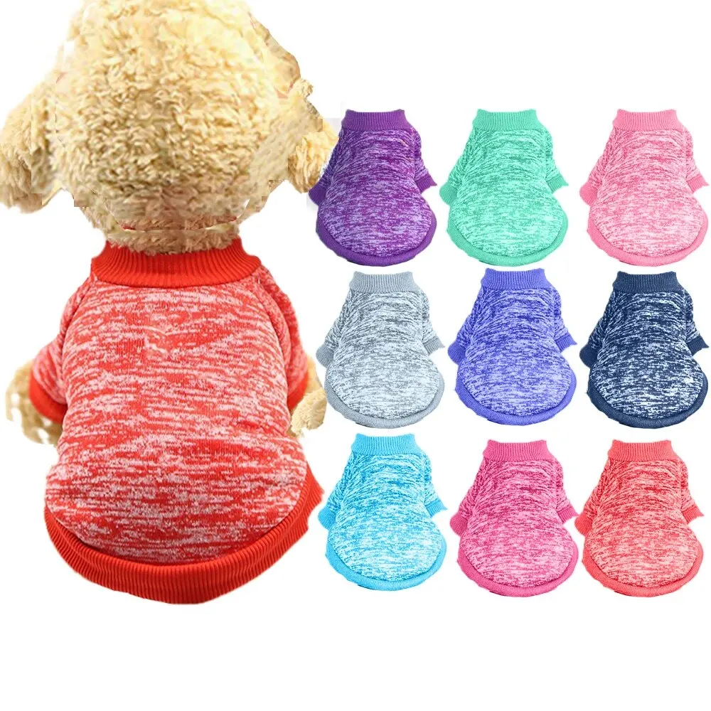 Size: M, Color: Silver - Dog Warm Clothes Spring Autumn Winter Cute Fashion Jacket Round Neck Sweater Pet Supplies Teddy Dog Cat Clothing Pet Accessories