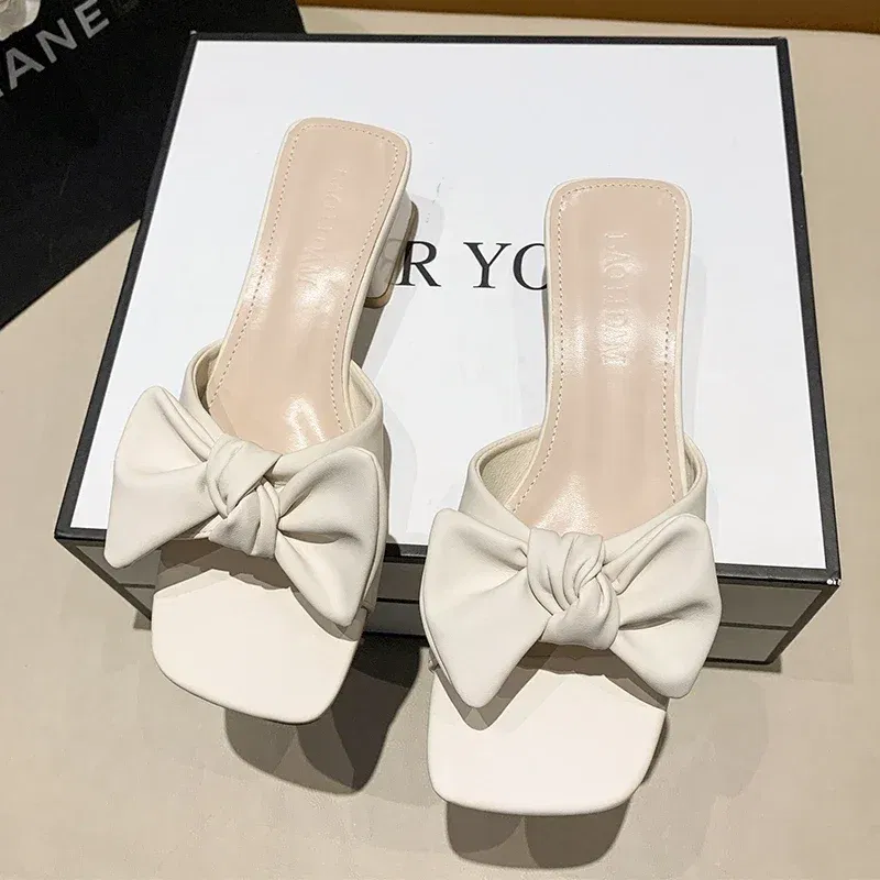 Color: MINT GREEN, Shoe Size: 35 - Large Size Women's Shoes 35-42 Summer Outer Wear Flat Slippers Wide Sandals Slippers Rhinestone Fashion Home Slippers