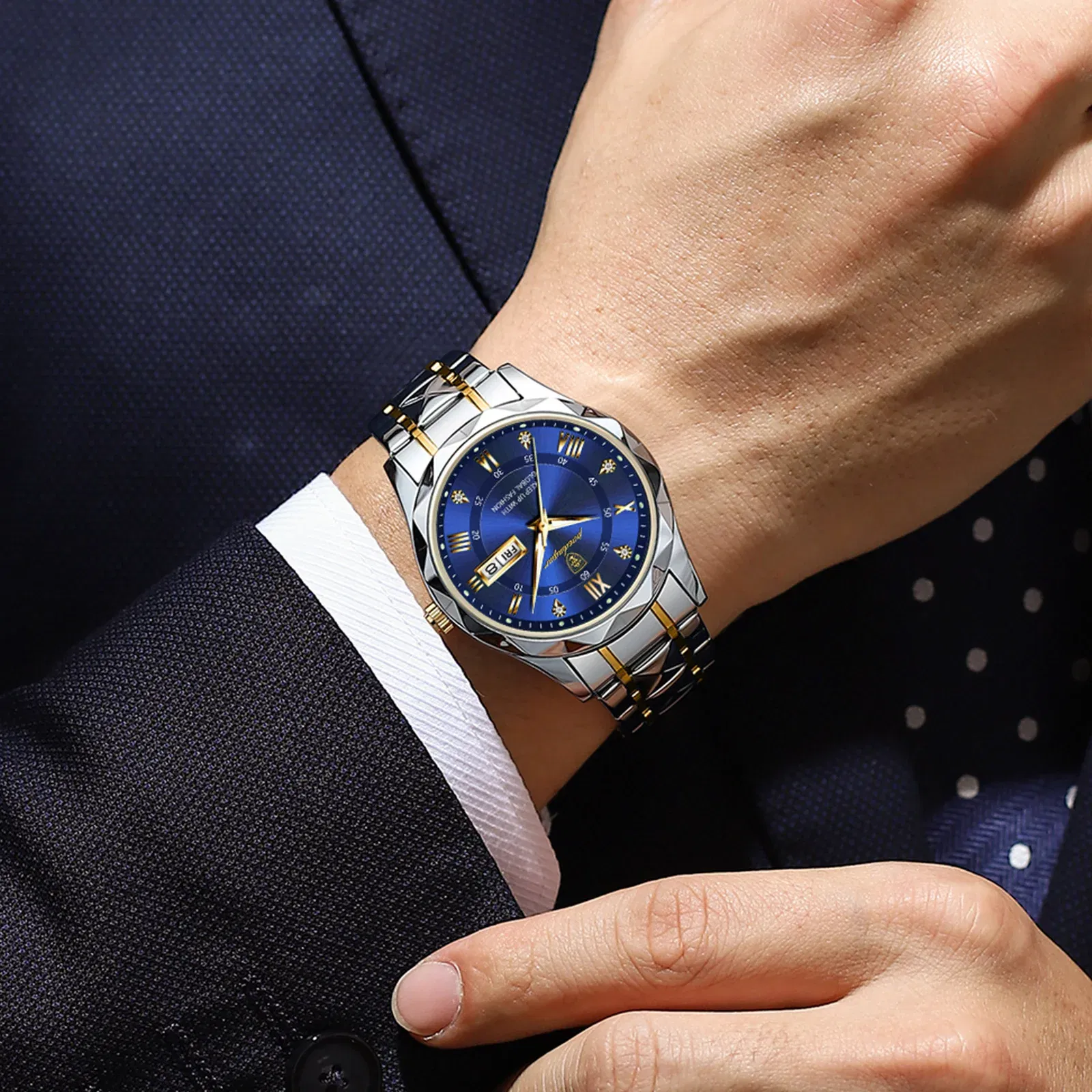 Color: Ivory - POEDAGAR Top Luxury Men Quartz Watch For Men Sports Waterproof Luminous Stainless Steel Date Week Men's Watches Male Clock reloj