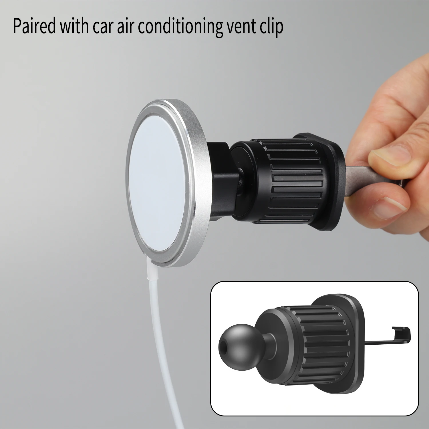 Color: Orange - Suitable For Apple MagSagfe Charger 15W 25W Car Navigation Base Wireless Charger Phone Holder Car Air Outlet Holder