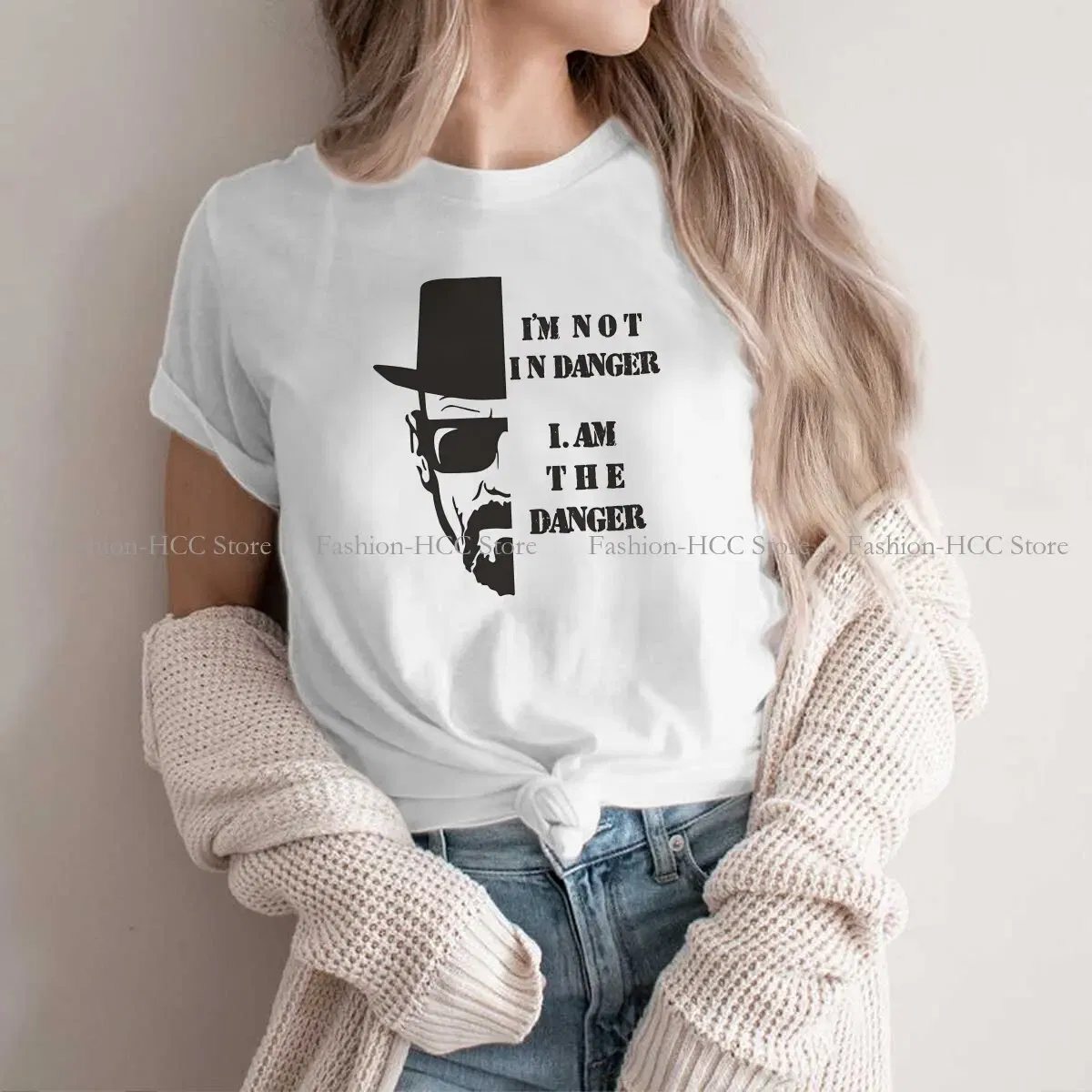 Color: black, Size: M - I Am Not In Danger I Am The Danger Hip Hop TShirt Breaking Bad Style Tops Comfortable T Shirt Female Tee