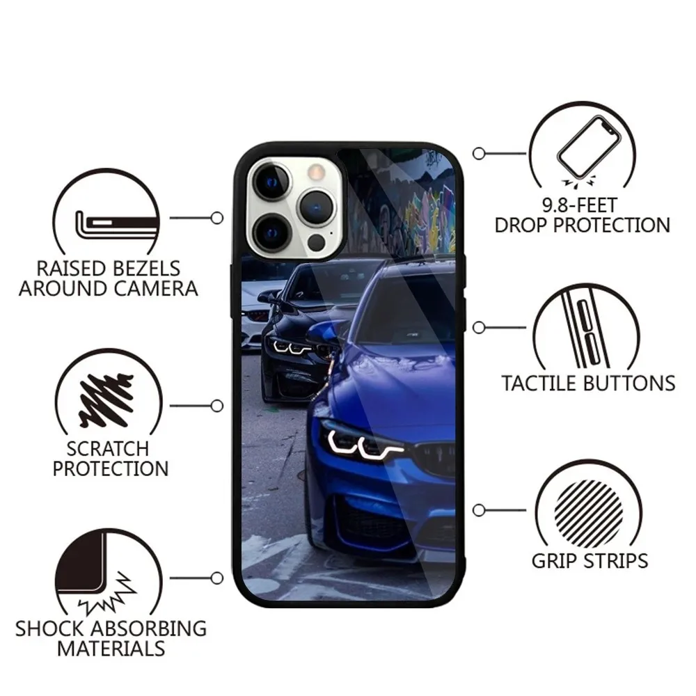 Color: Beige, Material: PU - Blue Red Car for B-BMW   Phone Case Strong Magnetic For IPhone 15,14,13,Pro,Max,Plus,11,12,Mini For Magsafe Wireless Charging