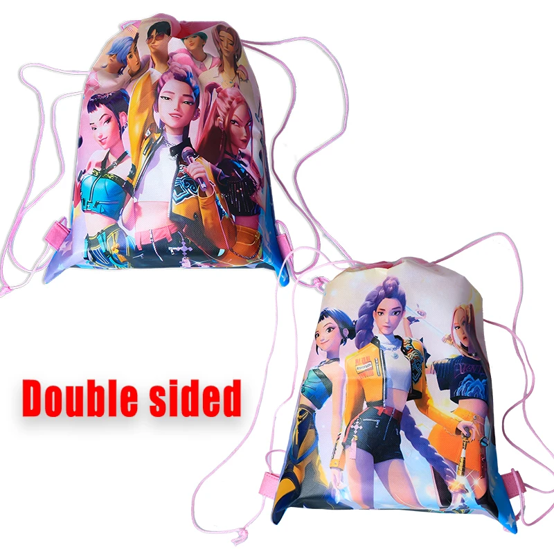 Color: WHITE, Size: 8cm, Ships From: CHINA - Kpop Demon Hunters Backpack 34*27cm Singer Bags Children's Toy Drawstring Bag Party Favors Kid Birthday Party Supplies Gifts Toy