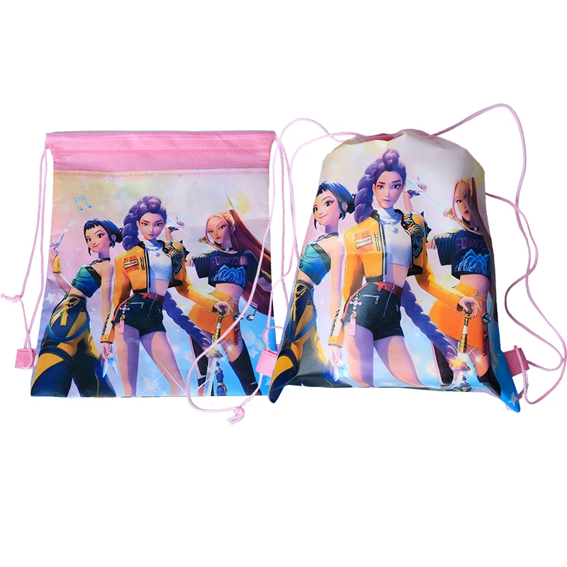Color: WHITE, Size: 8cm, Ships From: CHINA - Kpop Demon Hunters Backpack 34*27cm Singer Bags Children's Toy Drawstring Bag Party Favors Kid Birthday Party Supplies Gifts Toy